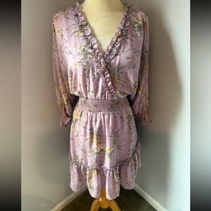 JODIFL Lavender v neck snicked waist ruffle dress medium Easter dress